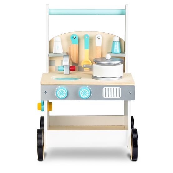 Baby wooden kitchenette with wheels