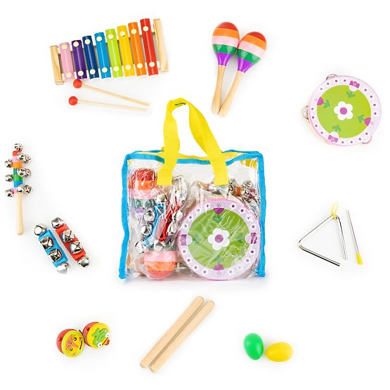 Bag with 14 musical instruments