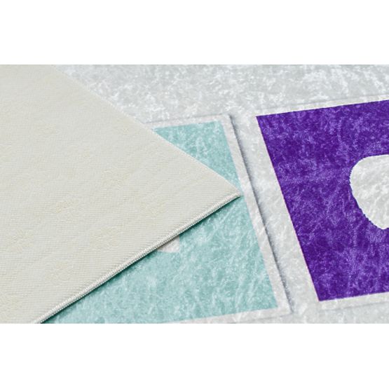 BAMBINO 1075 Washable Hopscotch and Numbers Rug for Children Anti-Slip - Green