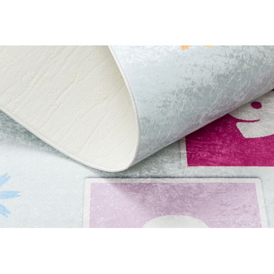 BAMBINO 1075 Washable Hopscotch and Numbers Rug for Children Anti-Slip - Green