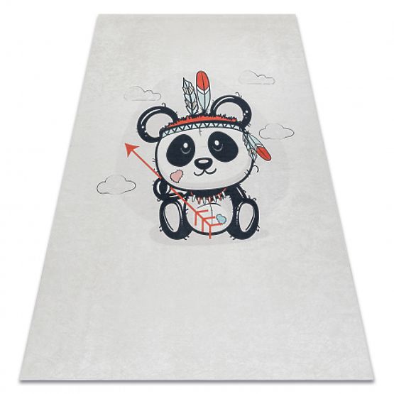 BAMBINO 1129 Panda Washable Anti-Slip Rug for Children - Cream