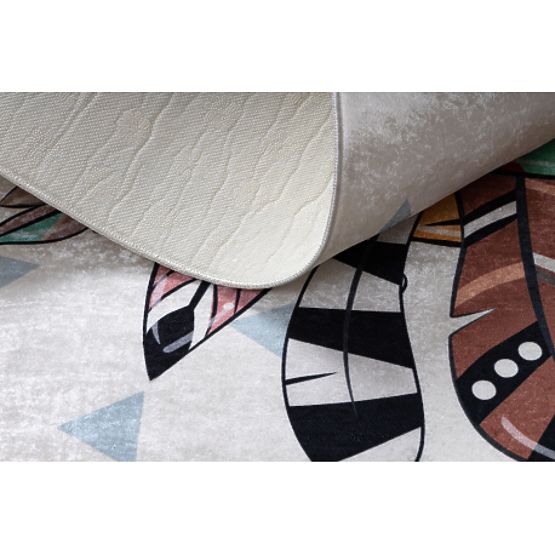 BAMBINO 1960 Washing Rug Tiger, Indian for Children Anti-Slip - White