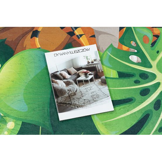 BAMBINO 2651 Animal Wash Mat, Jungle for Kids Anti-Slip - Green/Brown