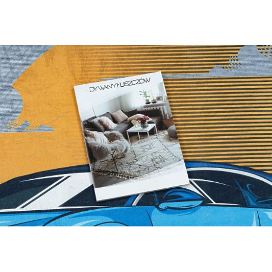 BAMBINO 41730 Washable Mat Car, Racing for Kids Non-Slip - Grey/Blue