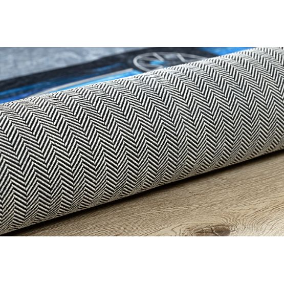 BAMBINO 41730 Washable Mat Car, Racing for Kids Non-Slip - Grey/Blue