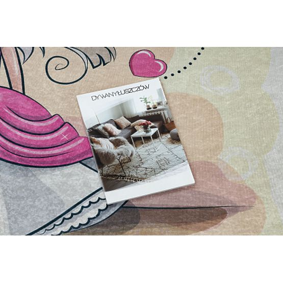 BAMBINO 43020 Washing Rug Princess, Stars for Children Anti-Slip - Cream/Pink