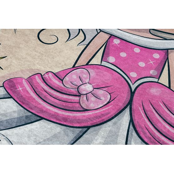 BAMBINO 43020 Washing Rug Princess, Stars for Children Anti-Slip - Cream/Pink