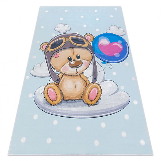 BAMBINO 43030 Washing Mat Bear, Pilot for Kids Anti-Slip - Blue/Brown