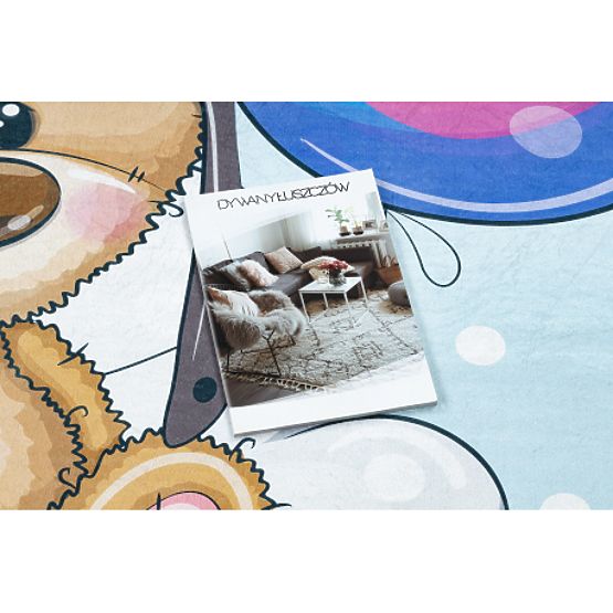 BAMBINO 43030 Washing Mat Bear, Pilot for Kids Anti-Slip - Blue/Brown