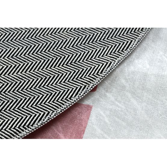 BAMBINO 47810 Round Washable Rug Rainbow, Dots for Kids Anti-Slip - White/Pink