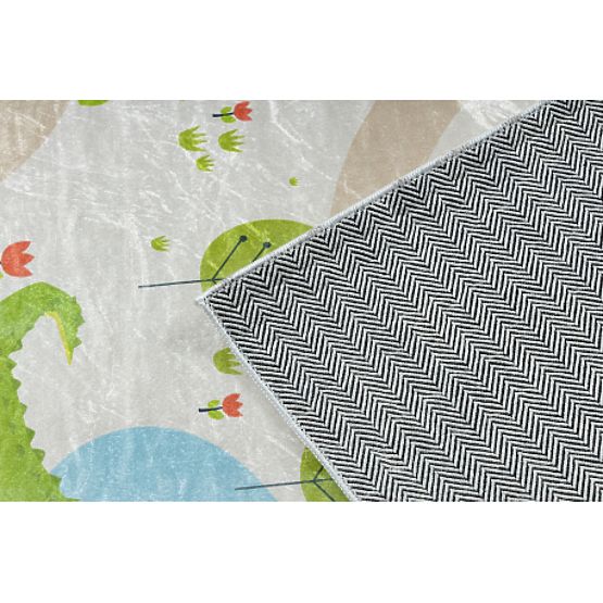 BAMBINO 50230 Washable Rug Zoo, Street for Kids Non-Slip - Beige/Green