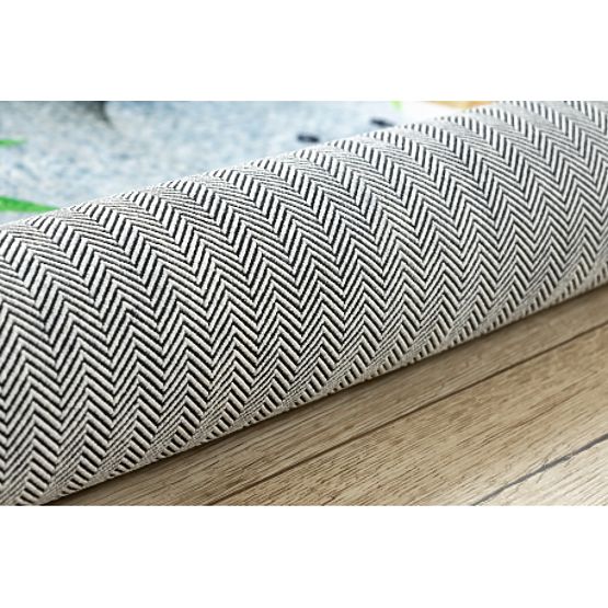 BAMBINO 54090 Round Washable Rug Animals, Africa for Kids Non-slip - White/Green