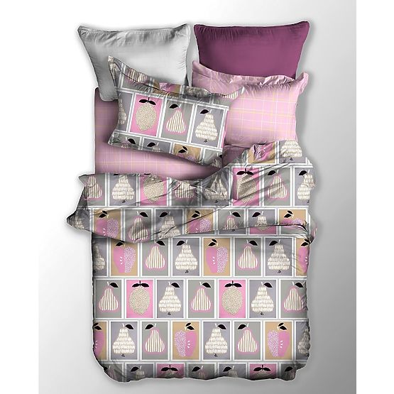 BASIC Bedding Powder Pink with Geometric Pattern 155x220_80x80*1 DecoKing