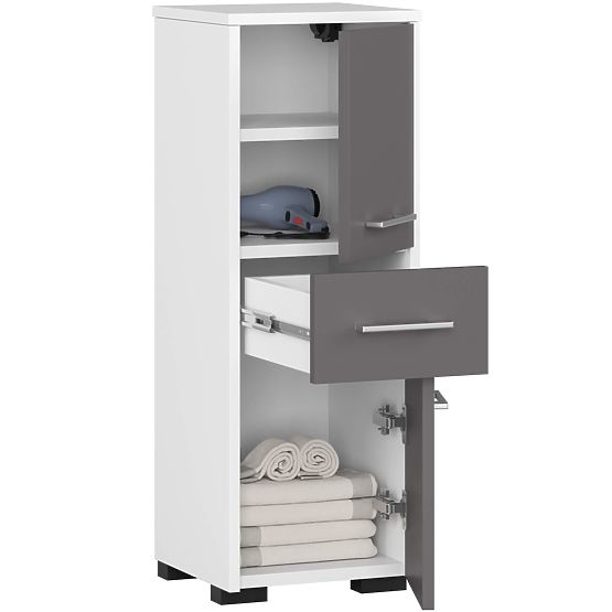 BATHROOM CABINET FIN COLUMN 30 2D 1SZ 85cm PK WHITE / GRAY