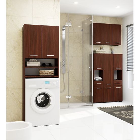 BATHROOM CABINET FIN OVER WASHING MACHINE WENGE