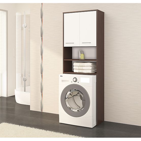 BATHROOM CABINET FIN OVER WASHING MACHINE WENGE / WHITE