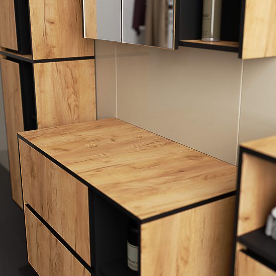 BATHROOM CABINET UNDER SINK WITH HOLES VAMI W90 UM 2SZ 2P OAK CRAFT / BLACK