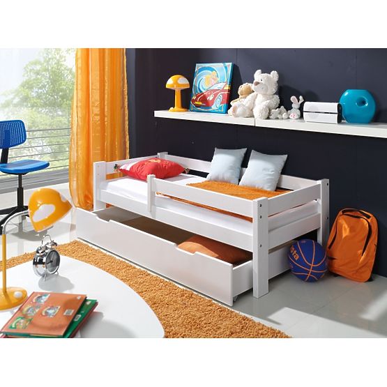 BAZAAR Children bed with barrier White Paul 160x90cm - with no storage space