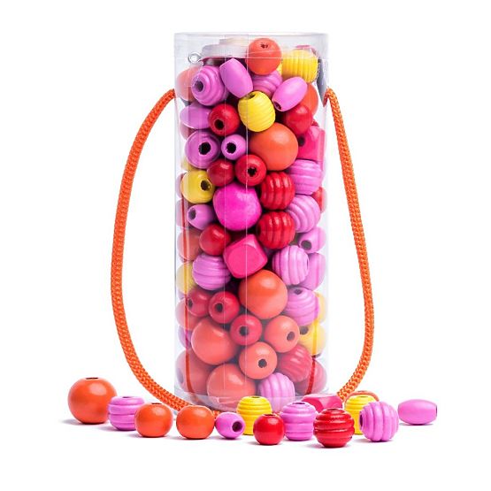 Beads in Tube Pink-Yellow-Red