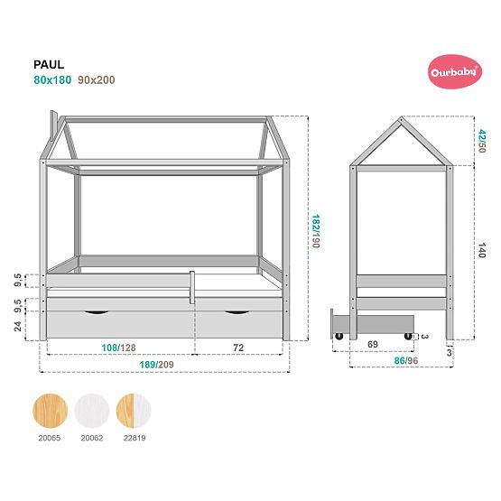Children's House Bed Paul - Scandi