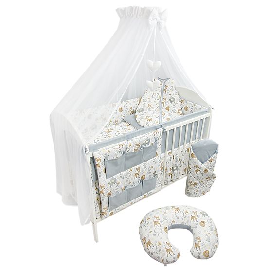 Bed linen Forest animals - gray
