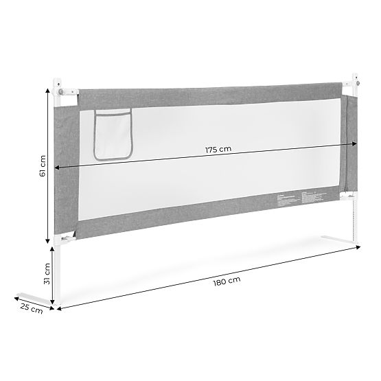 Bed Safety Rail 180 cm Child Protection ECOTOYS