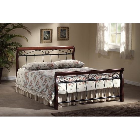 Bed VENECJA 140x200cm black / cherry