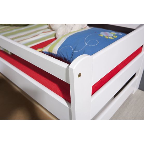 Woody Bed with Guardrail - White