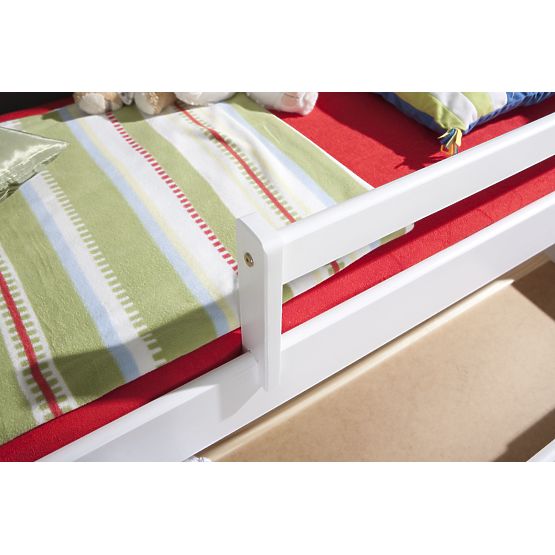 Woody Bed with Guardrail - White