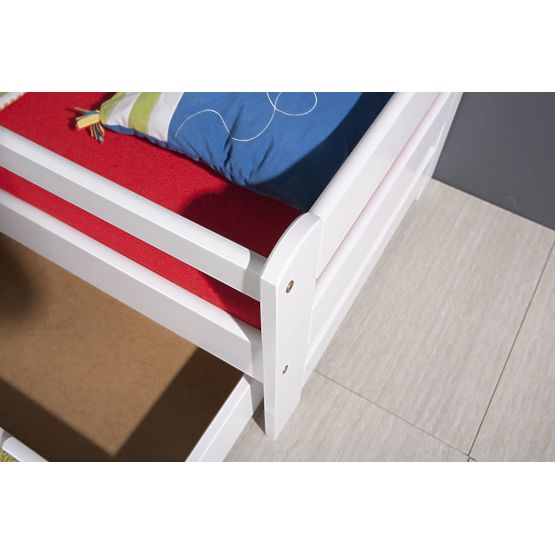 Woody Bed with Guardrail - White