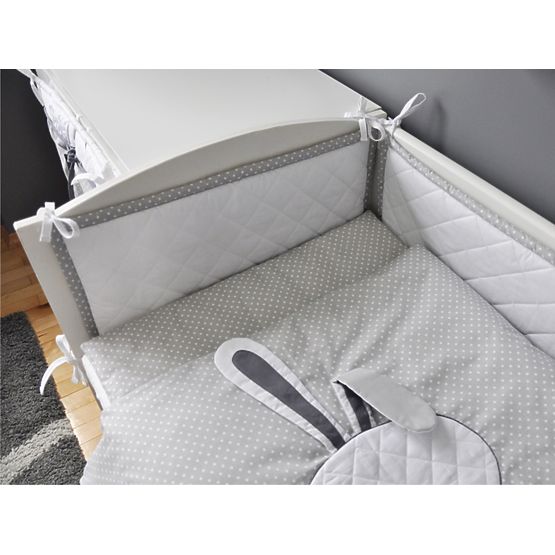 Bedding for children 3-piece bunny - grey