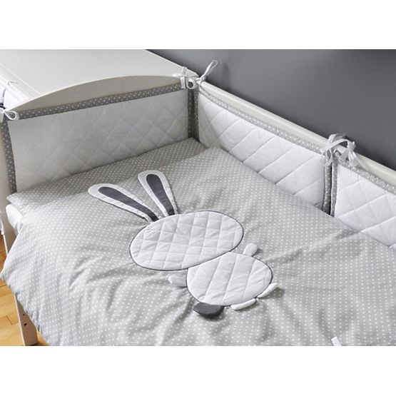 Bedding for children 3-piece bunny - grey