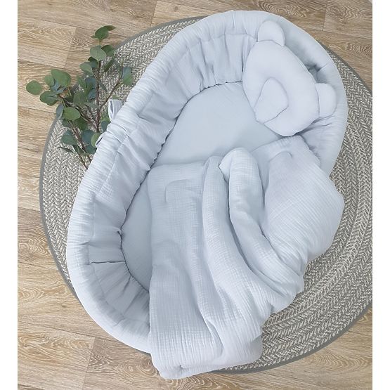 Wicker Crib Bedding Set - Grey