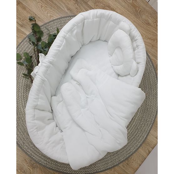 Wicker Crib Bedding Set - White