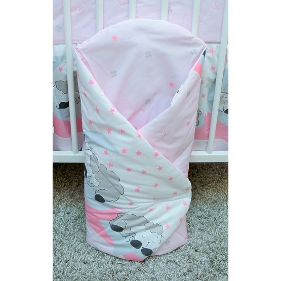 Bedding set for cribs 120x90cm Lamb - pink