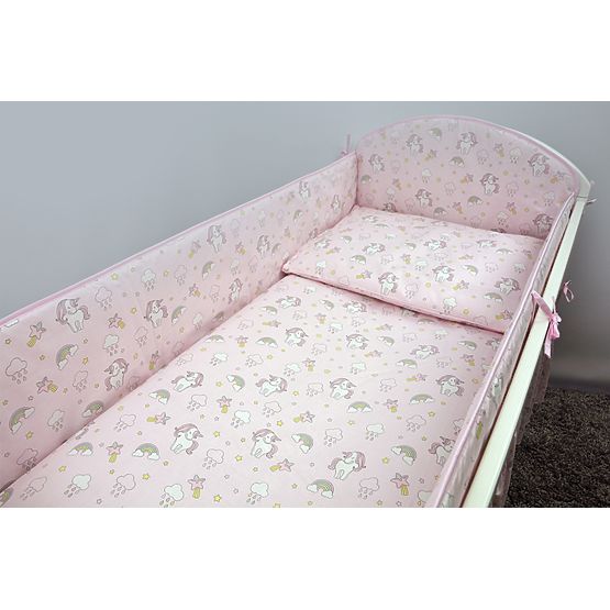 Bedding set for cribs 120x90cm Pony - pink
