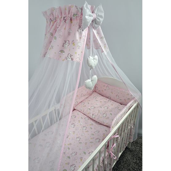 Bedding set for cribs 120x90cm Pony - pink
