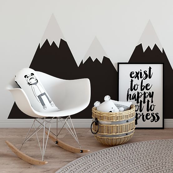 Behind bed decoration DEKORNIK - Mountains black