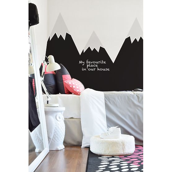 Behind bed decoration DEKORNIK - Mountains black