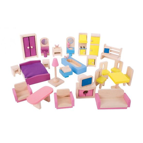 Large set of furniture for dolls