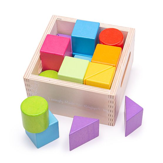Bigjigs Baby First Wooden Blocks Set of 17 Pieces