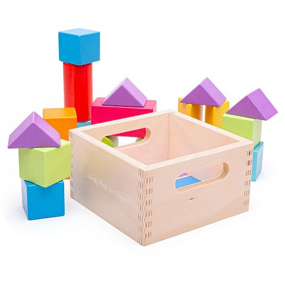 Bigjigs Baby First Wooden Blocks Set of 17 Pieces