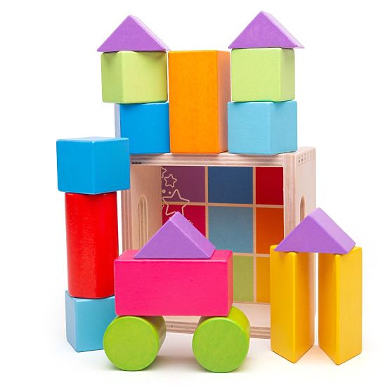 Bigjigs Baby First Wooden Blocks Set of 17 Pieces