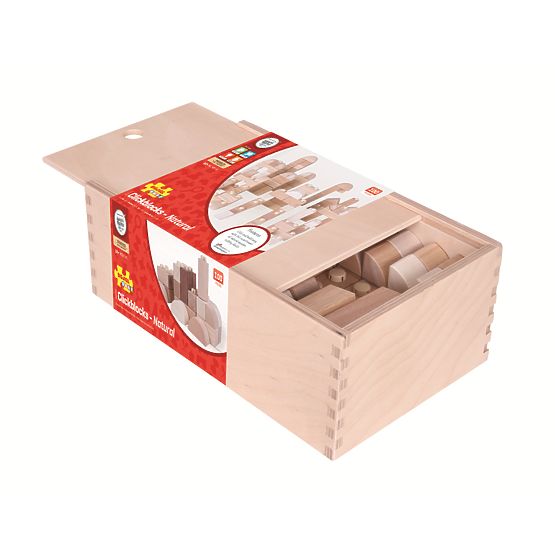 Bigjigs Baby Wooden Connecting Cubes - Natur set of 100 pieces