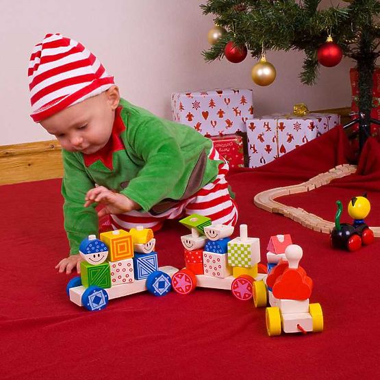 Bigjigs Baby Wooden Stacking Train