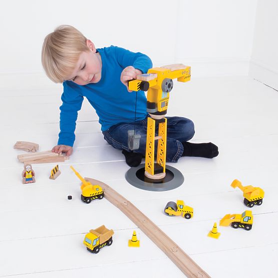 Bigjigs Rail Crane and construction machinery