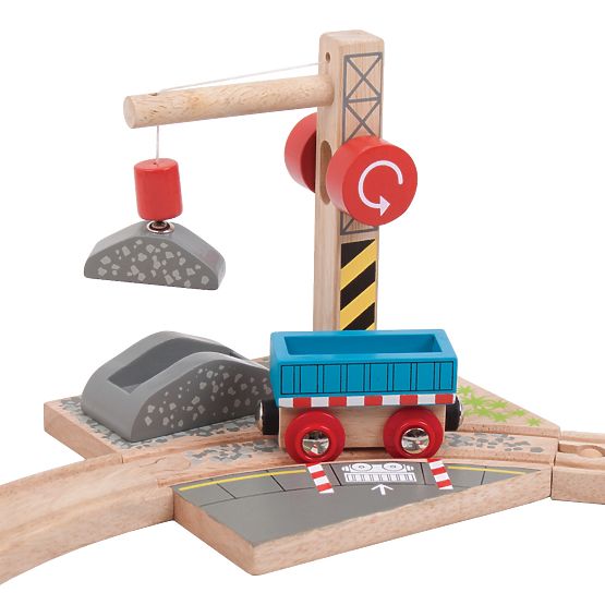 Bigjigs Rail Crane with gravel