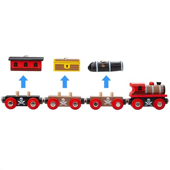 Bigjigs Rail Pirate train + 3 tracks