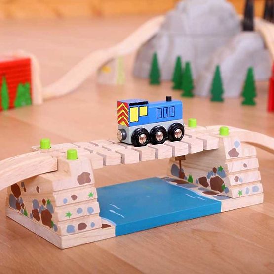 Bigjigs Rail Swing bridge over the river