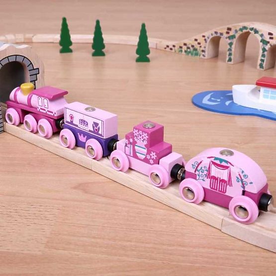Bigjigs Rail Train for princesses + 3 tracks